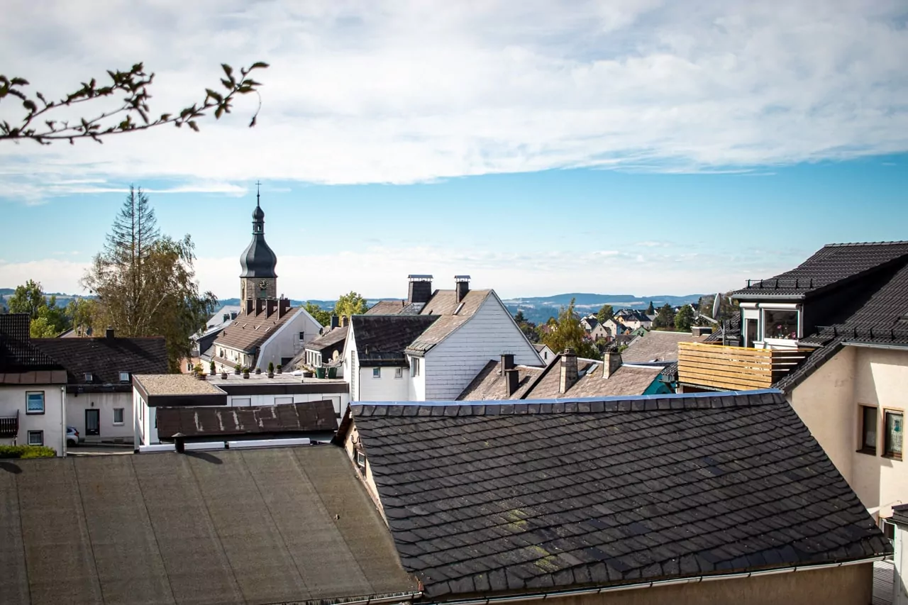 Ferienwohnung Schwarzenbach am Wald Aussicht Balkon